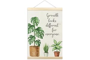 TLESKE Mental Health Poster Hanger Frame for Therapy Counseling Office, Motivational Inspirational Wall Art Decor for Classroom Nursery, Growth Looks Different for Everyone Canvas Poster Print 12x16