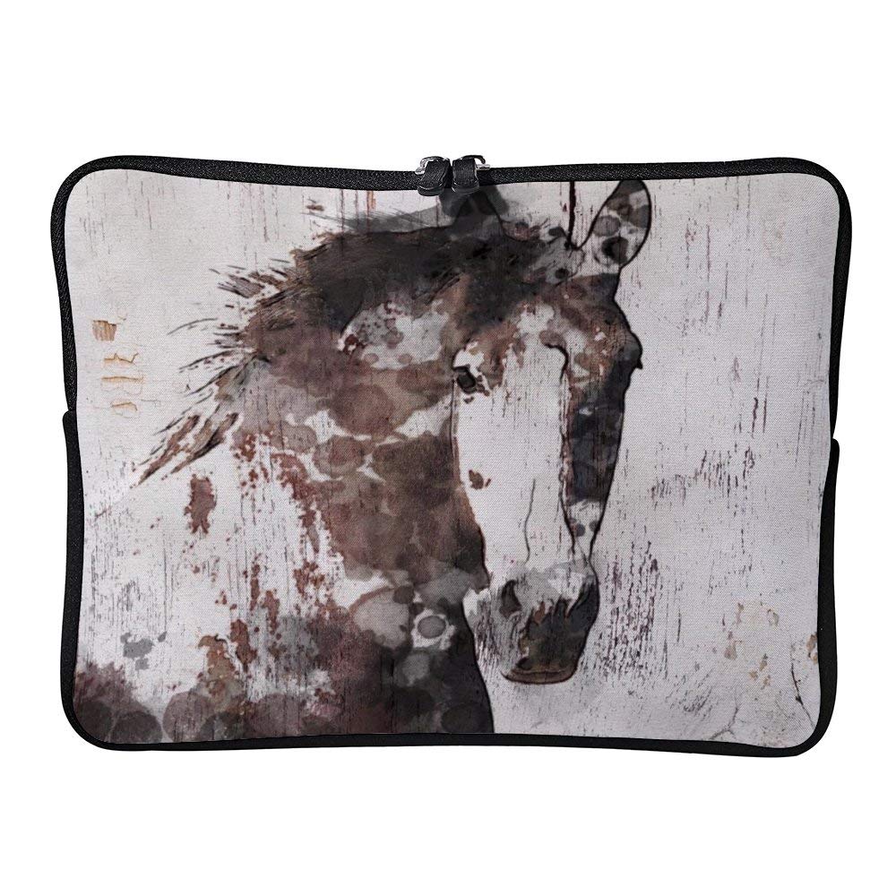 Brown Watercolor Horse Painting 10 Inch Protective Laptop Sleeve Ultrabook Notebook Carrying Case Compatible With Macbook Pro Macbook Air Tablet