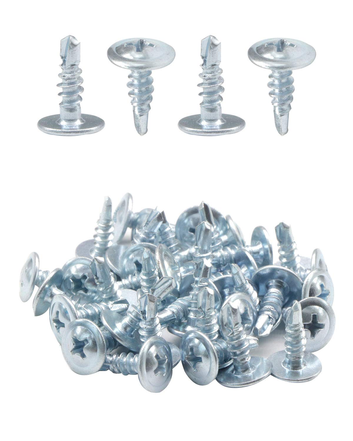 IMScrews 100pcs #7 x 1/2" Self Drilling Truss Head Screws Standard Thread Wood Work MDF Zinc