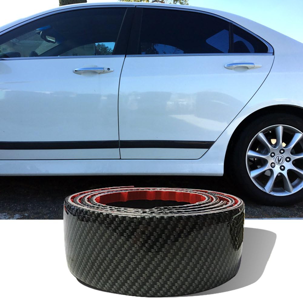 Native Gear Universal 4.9 Feet Long Black Glossy Carbon Fiber Look Car SUV Truck Van Auto Body Molding Trim Strip Protector Guard Paint