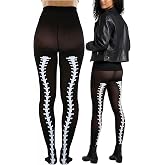 ToBeInStyle Women’s Scary Skeleton Leg Bones Halloween Hosiery Tights & Thigh High Stockings