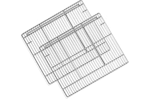 ORIKOOL 19 1/3" x 21" Commercial Freezer and Refrigerator Replacement Shelves for Double-Door Refrigerators, Set of 2, Epoxy-Coated Gray Steel Wire Shelves