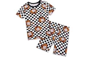 babee Reshinee Bamboo Viscose Toddler Car Pajamas Boys Girls Kids Cool Short Summer 12M-8Y Snug fit Pjs Set 2pcs