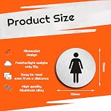 AIFIZO Brushed Aluminium Toilet Sign Set of 2 Self Adhesive 75mm Men Women view 2