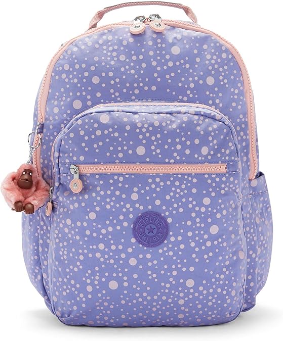 Kipling Seoul Large 15" Laptop Printed Backpack Purple Twinkle Amazon