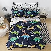 lishjekee Dinosaur Comforter Twin for Kids 5 Pieces T-Rex Dinosaur Bedding Set Jungle Bed in A Bag for Boys Dino Comforter and Sheets Set for Teens Girls Animal Bed Sets Home Decor
