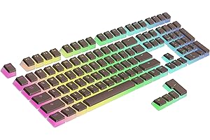 Ranked Pudding PBT Keycaps | 112 Double Shot Translucent ANSI US & ISO Layout | OEM Profile for RGB Mechanical Gaming Keyboar