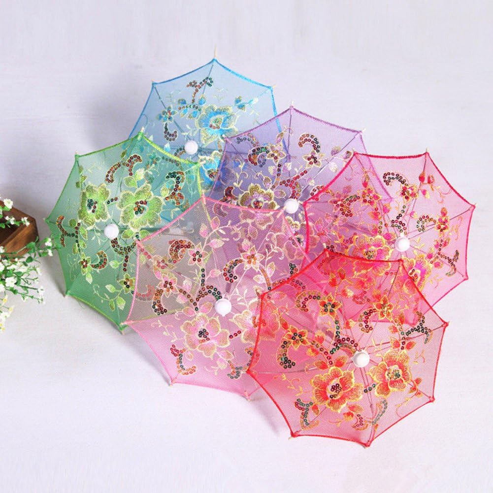 Yimosecoxiang Toys For 1-12 Years Old Boys Educational Decorative Flower Embroidered Umbrella Dollhouse Miniature Bedroom Furniture Toy
