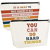 Inspirational Gifts for Women Makeup Bag Motivational Gifts with Positive Affirmation Quotes for Daughter Sister Friend BFF Cosmetic Bag with Zipper Self Care Massage Christmas Birthday Gift