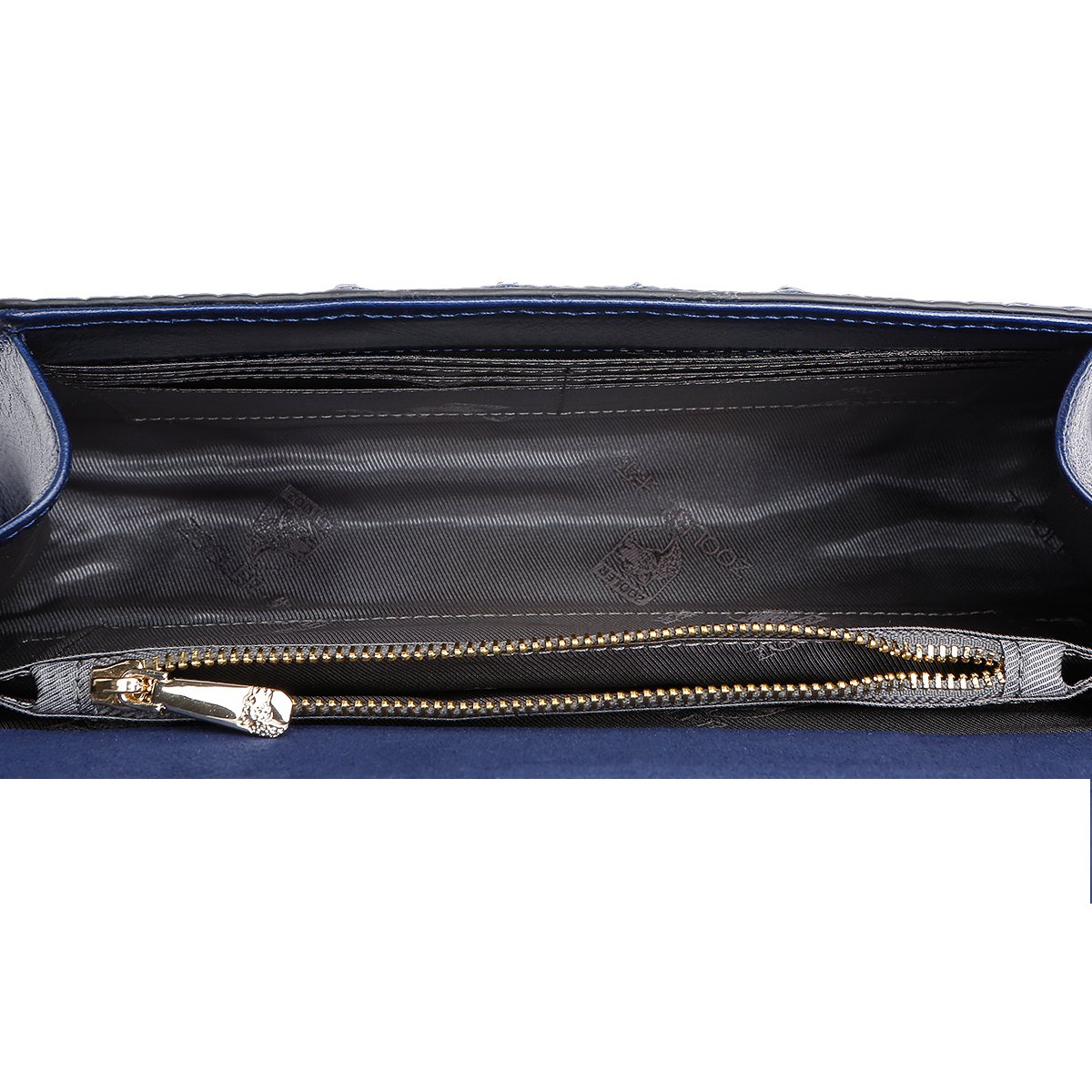 ZOOLER GLOBAL Genuine Leather Purse Clutch Crossbody Bag Crocodile Embrossed Blue