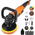Buffer Polisher,1600W 7 Inch/6 Inch Rotary Buffer Polisher Waxer, 8 Variable Speeds 500-3500 RPM,Car Buffers and Polishers Kit, Detachable Handle for Car, Boat, Polishing, Waxing