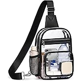 QOECI Clear Bag for Stadium Events, Clear Purses For Women Men, Transparent Crossbody Bag, See Through Large Sling Backpack