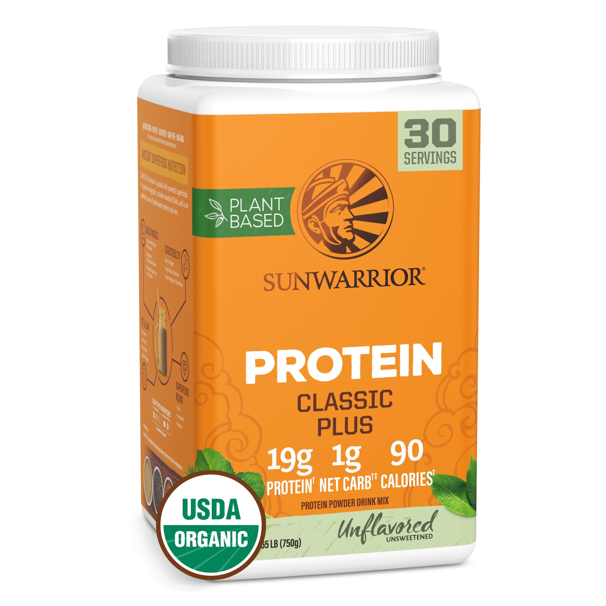 Sunwarrior Protein Classic Plus, Natural, 750 g