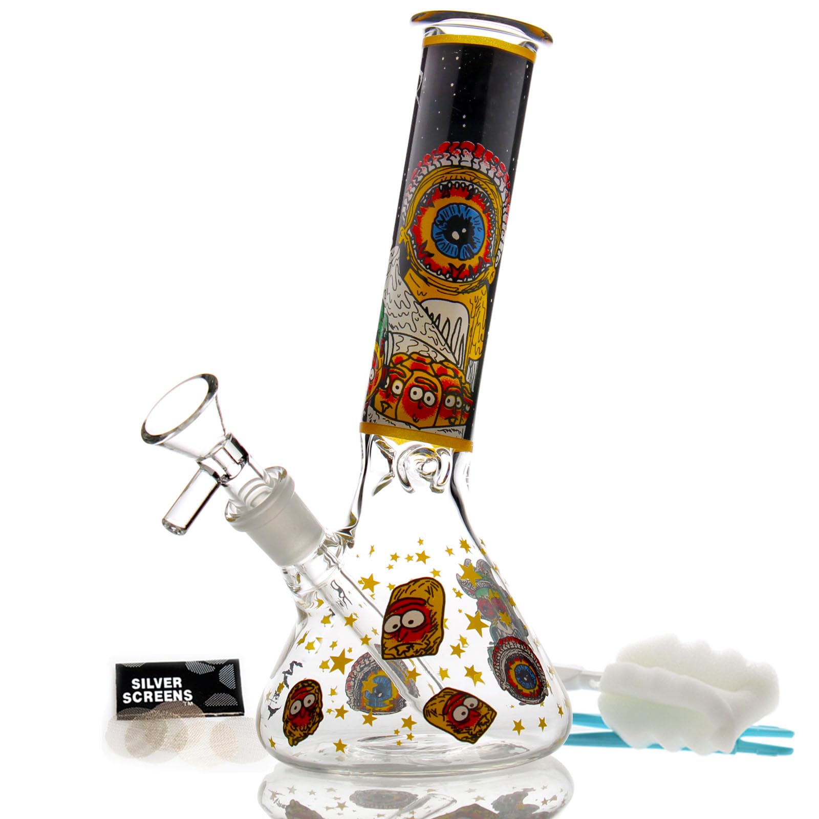 Glass Bong with percolate, Mini Bong with 14.5mm Bong Bowl Height 20cm Weight 400g Glass Pipe for Smoking Bongs (21cm Mini Bong)