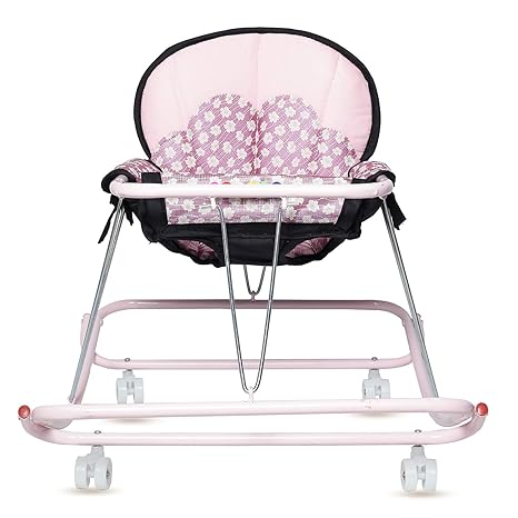GoodLuck Baybee Kids Round Walker Cum Rocker | Hanging Walker Foldable Walker Suitable for Boys and Girls 6-18 Months - Pink
