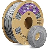 OVERTURE TPU Filament 1.75mm Flexible Roll, 95A Soft 3D Printer Filament, 1kg Spool (2.2 lbs), Fit Most FDM Printer (TPU Gray)