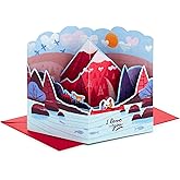 Hallmark Valentines Day Pop Up Card (Mountain Lake) Paper Wonder 3D Card for Husband, Wife, Boyfriend, Girlfriend
