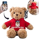 Personalized Teddy Bear Stuffed Animal, Stuffed Bear Plush Toys with Customized Text+Image as Personalized Gifts for Girlfrie