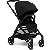 Joolz Hub2 Compact Mid-Sized Stroller with Reversible Seat, One-Hand Fold | Car seat compatible stroller with all-terrain wheels, XL basket, UPF 50+ canopy and newborn-ready recline - Space Black