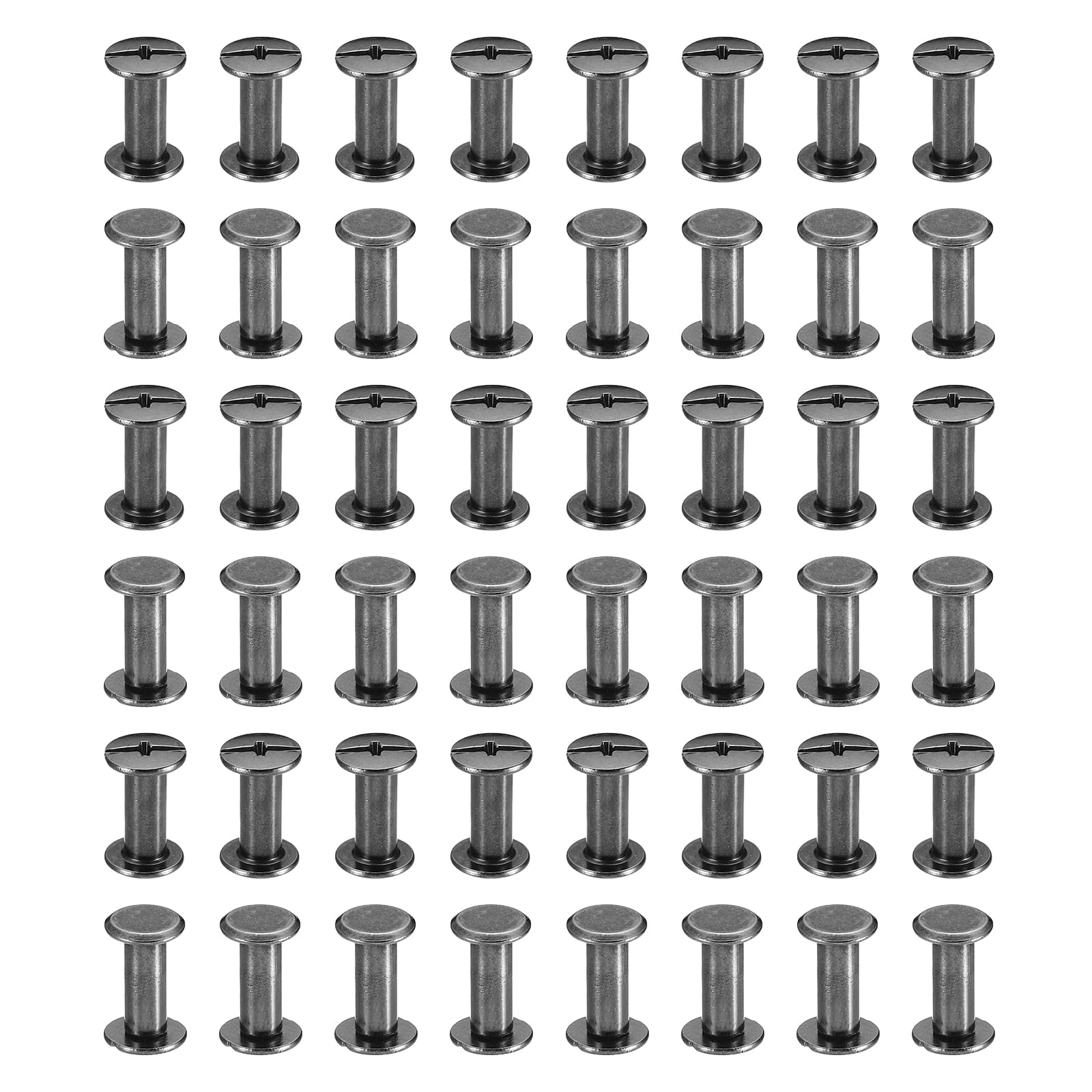 PATIKIL 100 Sets Chicago Screws, M5x12mm Chicago Screws Phillips Binding Post Screw Bolts Leather Rivets Fasteners Connectors Steel for Leather Belt Scrapbook Photo Albums, Black — image 1