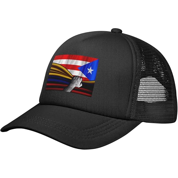 Bukesiyi Puerto Rico Trucker Hat - Mesh Back, Snapback Adjustable, Dark Grey, One Size Fits Most - View #2