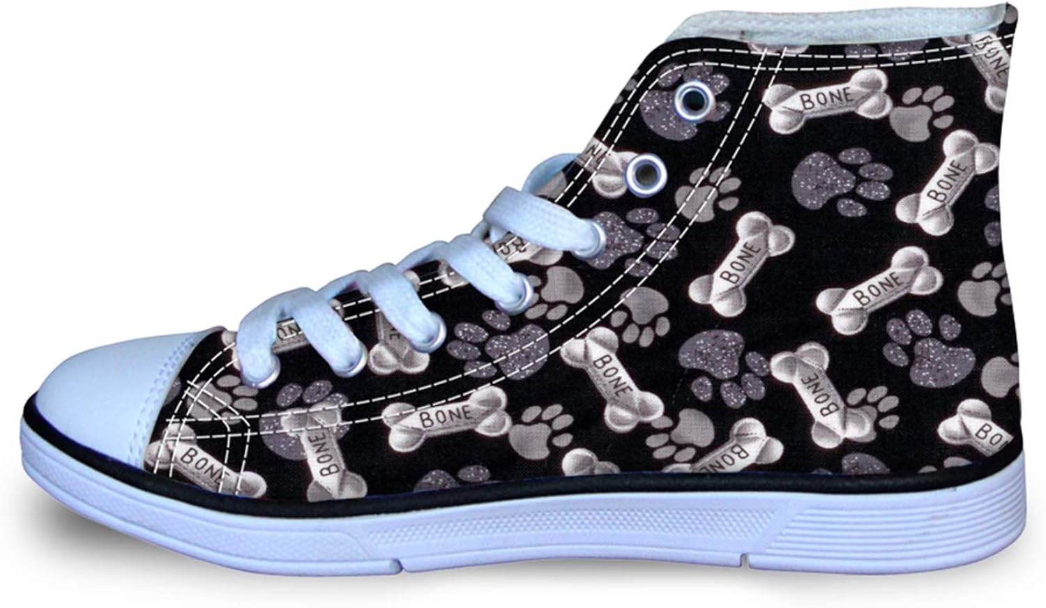 Bones Dog Paw Prints Boy's Girl's Classic Adjustable Lace