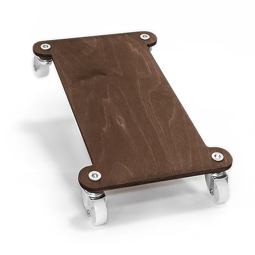 title=Cemab Supporto per Computer desktop, Carrello porta pc in legno con ruote,