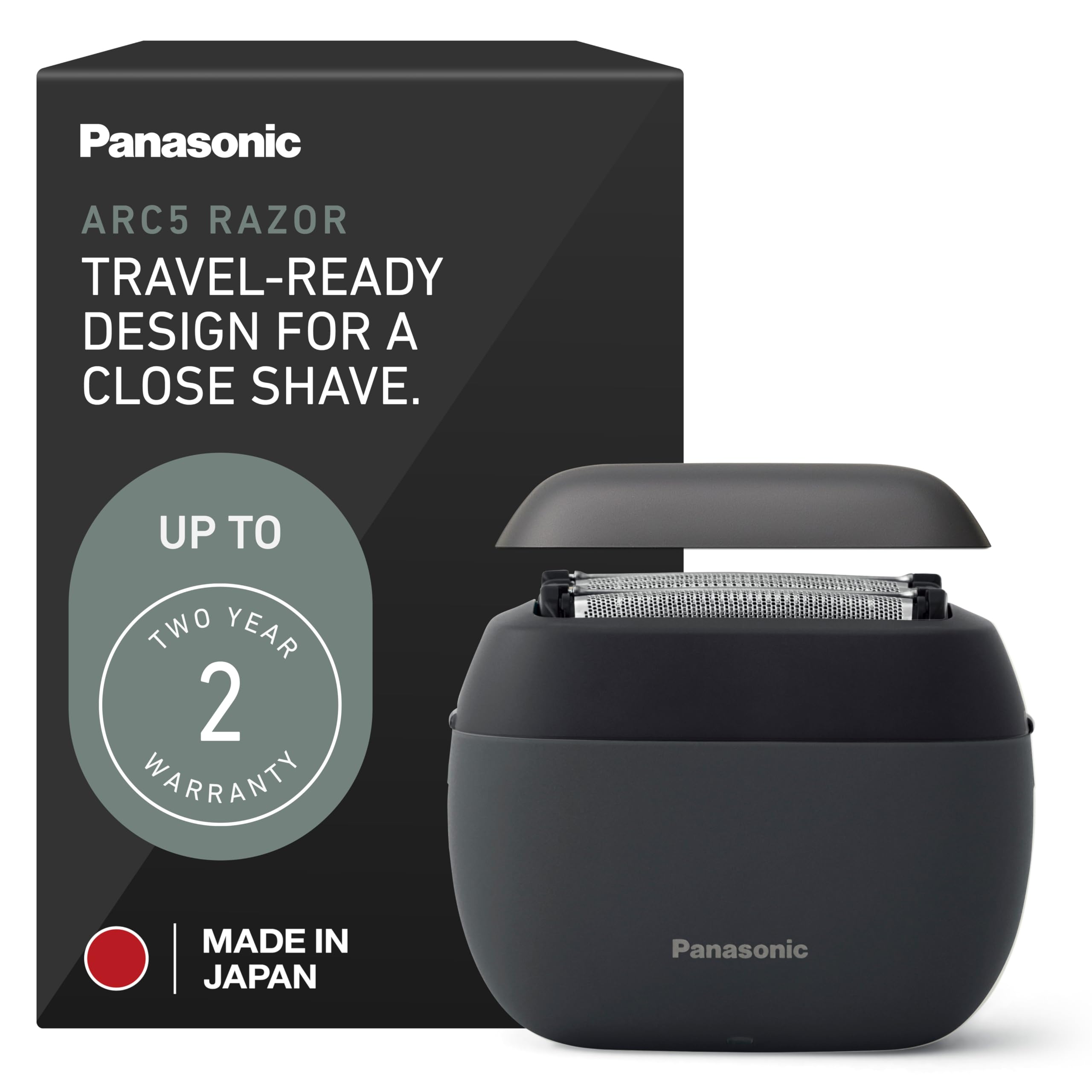 Photo 1 of Panasonic ARC5 Palm-Sized Electric Razor, Handheld Luxury Compact Travel Shaver with 5-Blade Cutting System and USB-C Charging, Wet/Dry - ES-PV3A-K