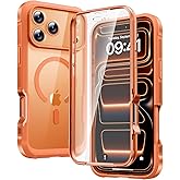 Diaclara Magnetic Designed for iPhone 17 Pro Max Case Full Body Bumper,[Compatible with MagSafe] Military Drop Proof Cover with Built-in Touch Sensitive Anti-Scratch Screen Protector,Orange