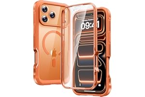Diaclara Magnetic Designed for iPhone 17 Pro Max Case Full Body Bumper,[Compatible with MagSafe] Military Drop Proof Cover with Built-in Touch Sensitive Anti-Scratch Screen Protector,Orange