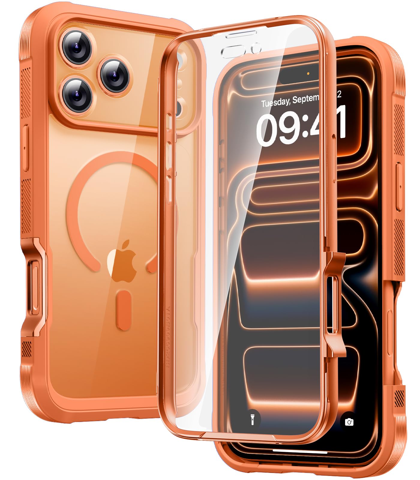 Photo 1 of ***STOCK IMAGE FOR REFERENCE***
Diaclara Magnetic Designed for iPhone 17 Pro Max Case Full Body Bumper,[Compatible with MagSafe] Military Drop Proof Cover with Built-in Touch Sensitive Anti-Scratch Screen Protector,Orange