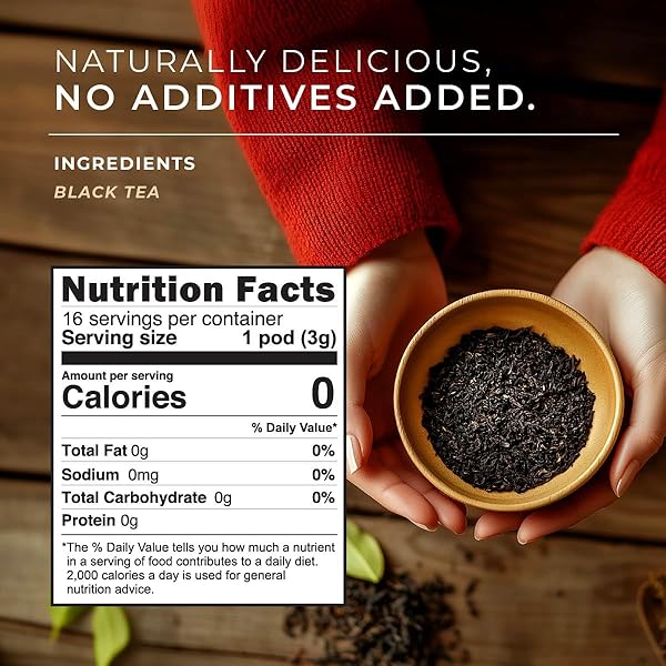 GYA TEA CO CAFFEINATED CLASSIC BLACK TEA POD (16 COUNT) – SMOOTH, FLAVOURFUL, ROBUST, ENJOY HOT OR ICED