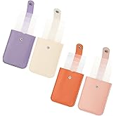 PATIKIL 4Pcs Slim Minimalist Wallet, Leather Pull-Out Front Pocket Wallets Credit Card Holder for Women and Men, White/Purple/Pink/Orange