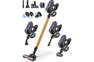 Bwrethay Cordless Vacuum Cleaner - 8 in 1 Stick Vacuum with 32000pa Powerful Suction & High-Performance Brushless Motor with 6x3500mah Battery Lightweight Handheld Vacuum for Carpet and Floor.
