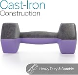 Core Balance 4kg Dumbbell Pair Hex Neoprene Purple Cast Iron view 5