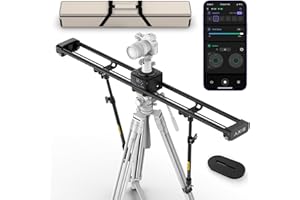 Zeapon AXIS 120 (2-axis) Multi-axis Motorized Camera Slider, 47''/120cm DSLR Dolly Carbon Fiber Electric Track, LCD Screen APP Control, Pan Head for 360° Panoramic Time-Lapse Follow Focus