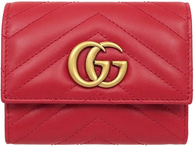 Amazon グッチ Gucci 財布 三つ折り財布 Drw1t ハイビスカスレッド Gg マーモント キルティング レザー コンパクト ウォレット レディース ブランド 並行輸入品 財布