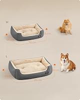 Feandrea Dog Bed Sofa with Removable Reversible Cushion Dove Grey Sand Beige view 6