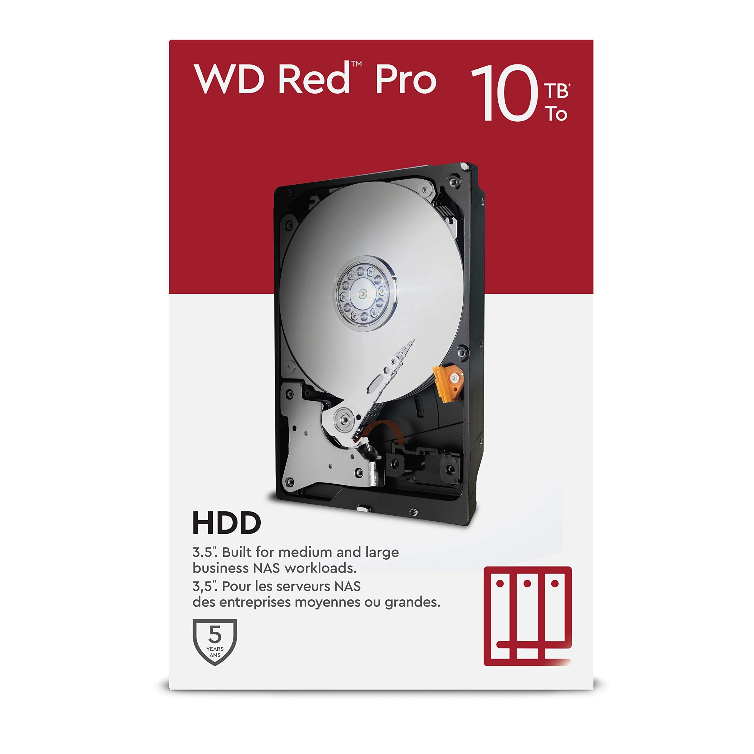WD Red Pro 10TB NAS 3.5" Internal Hard Drive - 7200 RPM Class, SATA 6 Gb/s, CMR, 256MB Cache