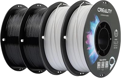CR-PETG Filament 1.75 mm 4KG, Excellente Ténacité Haute Précision, Résistant à l'Humidité, Filament PETG Brillant pour Imprimante 3D (Noir + Blanc)