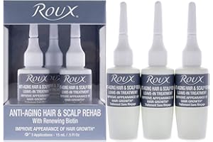 Anti-Aging Hair & Scalp Rehab by Roux, Leave In Treatment Formulated with Renewing Biotin, 3 Applications, .5 Fl Oz