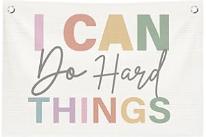 ICEWHITEY I Can Do Hard Things Wall Decor,Boho Classroom Decor,Positive Affirmation Canvas Banner Flags for Preschool Elementary Classroom Wall Decorations,Back To School Banner,30x20 Inch
