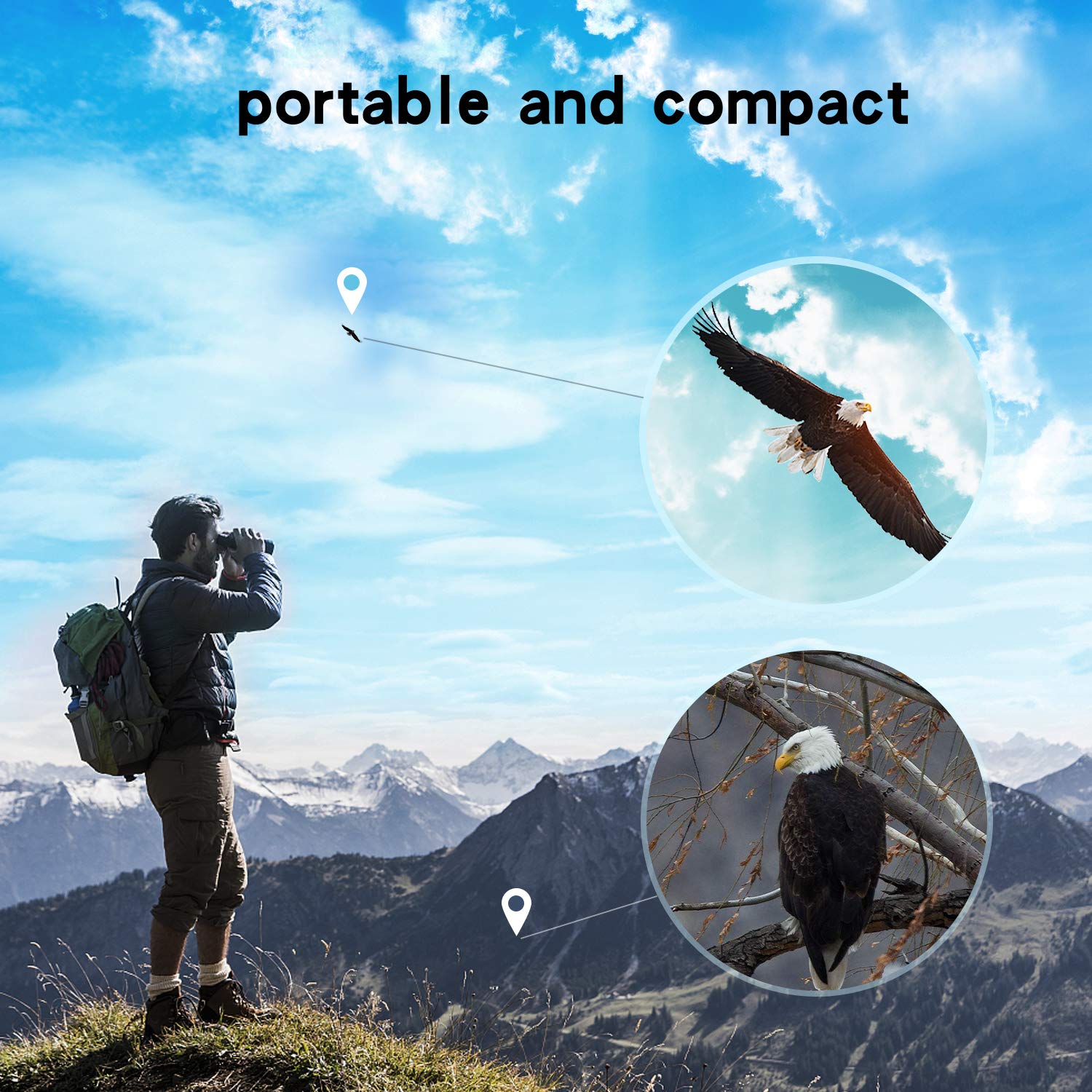 Monocular, 12X42 HD Monocular Telescope BAK4 Prism FMC Lens and Single Hand Focus for Bird Watching,Hunting,Camping and Traveling