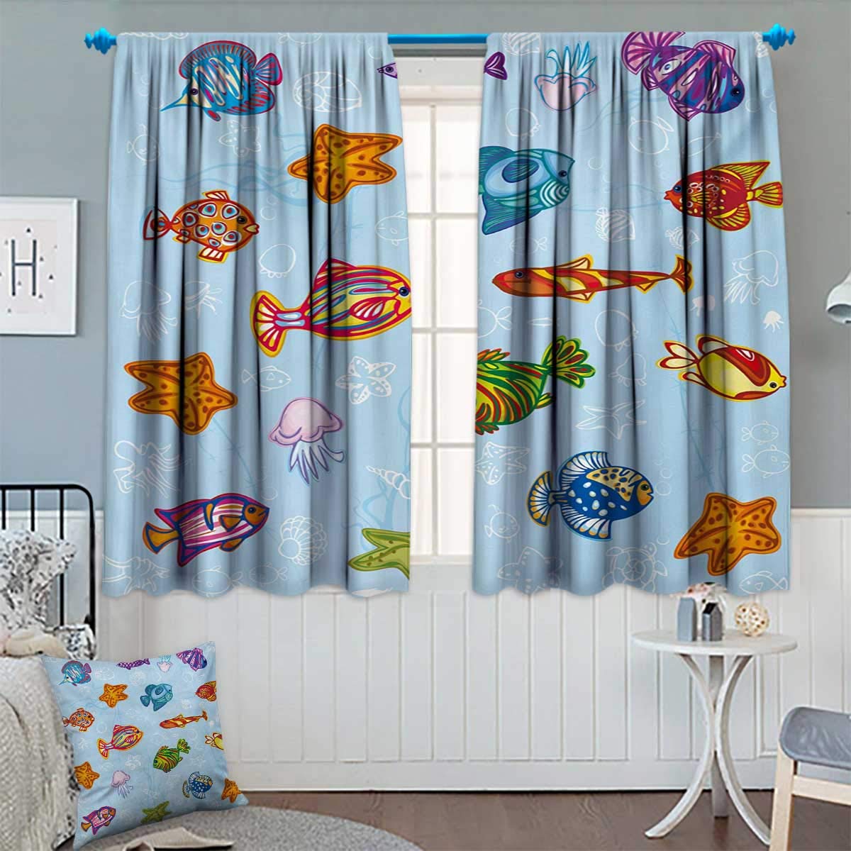 Amazon Com Ocean Window Curtain Fabric Types Of Fish In Deep Sea
