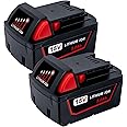 Cruruakku 2Pack Replacement for Milwaukee M18 Battery 48-11-1850 48-11-1850,Compatible with All Milwaukee 18V Cordless Power 