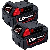 Cruruakku 2Pack Replacement for Milwaukee M18 Battery 48-11-1850 48-11-1850,Compatible with All Milwaukee 18V Cordless Power 