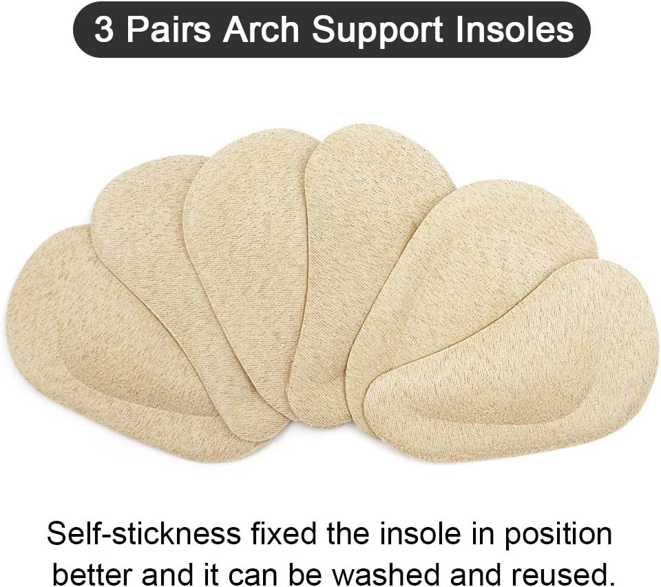 Dr. Foot's Arch Support Shoe Insoles for Flat Feet, Gel Arch Inserts for Plantar Fasciitis, Adhesive Arch Pad for Relieve Pressure and Feet Pain- 3 Pairs (Clear): Health & Personal Care