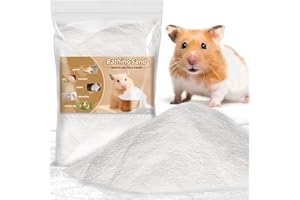 Sukh Hamster Sand Bath - White Fine Silica Sand, Hamster Hides & Cleaning | Dust Free Sand Bath for Hamster, Guinea Pig, Chinchilla, Gerbil, Syrian Mice, Small Pet Cage Bedding Accessories,14oz