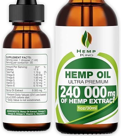 Amazon Co Jp Hemp King Hemp Oil Ultra Premium Drops 240 000 Mg ヘンプオイル 1oz 30ml Health Personal Care