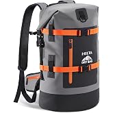 HEETA Dry Bags Waterproof Backpack 40L for Men &amp; Women, Roll Top Heavy Duty | Cushioned Hiking Backpack, for Kayaking Boating Paddle Boarding Fishing Travel Camping Beach Vacation Cruise Ship Essentials